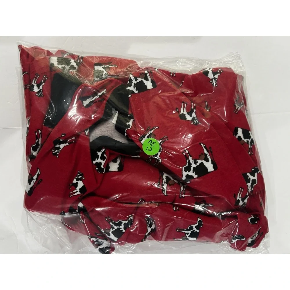 Leveret All Over Cow Print Pajama Set Mens XXL 100% Cotton Cows Farm Country Fun